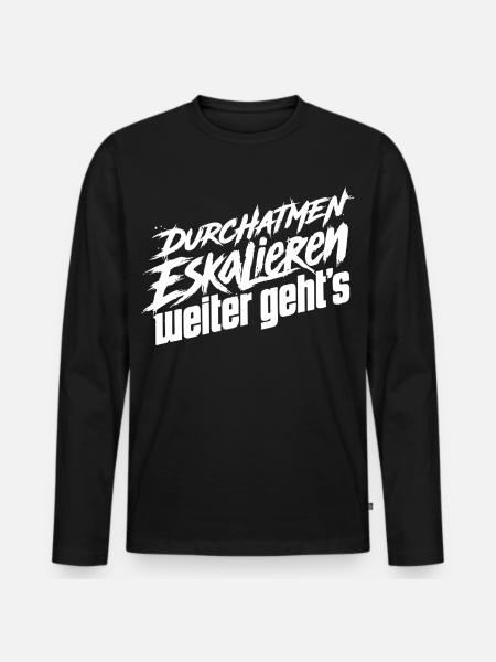 Nerven Behalten - Männer Premium Bio Langarmshirt - Schwarz