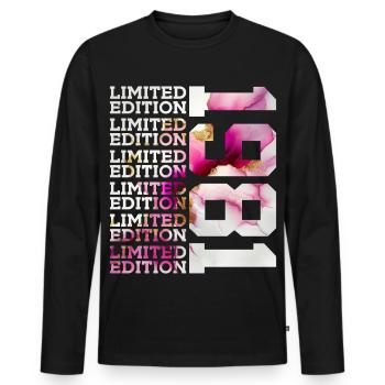 ÉDITION LIMITÉE 1981 - 45 ANS - 45E ANNIVERSAIRE - T-shirt manches longues Premium bio Homme - noir - Devant - Nico (187cm)