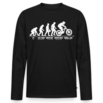 Mountain Bike Evolution Downhill MTB Gift - Men's Premium Organic Long Sleeve Shirt - black - Front - Nico (187cm)