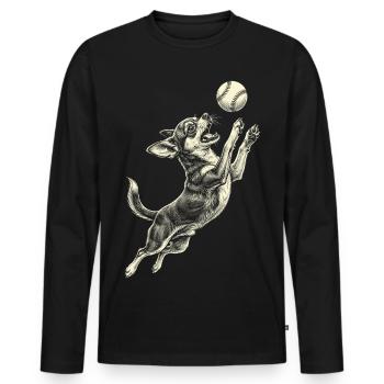Race de chihuahua Baseball - T-shirt manches longues Premium bio Homme - noir - Devant - Nico (187cm)