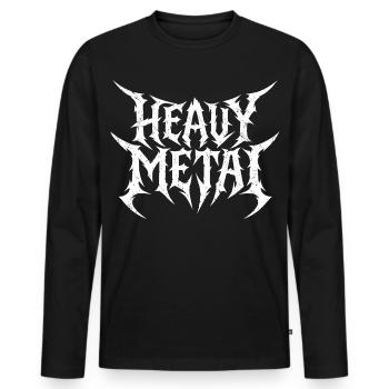 Lettrage en métal lourd - T-shirt manches longues Premium bio Homme - noir - Devant - Nico (187cm)