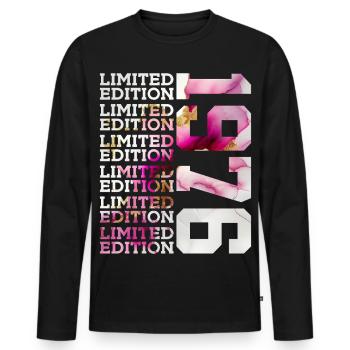 ÉDITION LIMITÉE 1976 - 50 ANS - 50E ANNIVERSAIRE - T-shirt manches longues Premium bio Homme - noir - Devant - Nico (187cm)