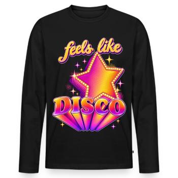On dirait du disco - T-shirt manches longues Premium bio Homme - noir - Devant - Nico (187cm)