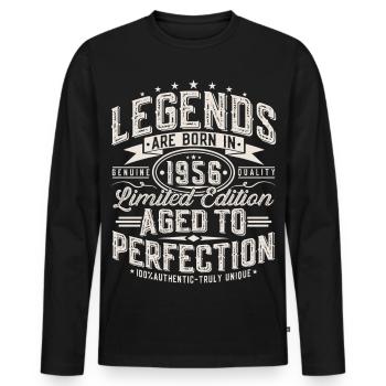 Cadeau d’anniversaire vintage vintage rétro de 1956 - T-shirt manches longues Premium bio Homme - noir - Devant - Nico (187cm)