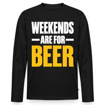 Beer Lover, Beer Hops, Culture de la bière - T-shirt manches longues Premium bio Homme - noir - Devant - Nico (187cm)