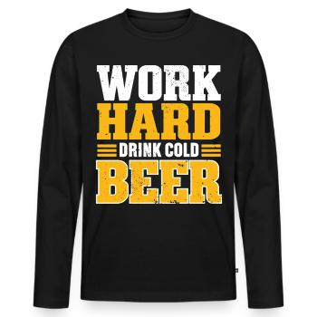Beer Beer Lover Bavaria Beer Garden Gift - Men's Premium Organic Long Sleeve Shirt - black - Front - Nico (187cm)