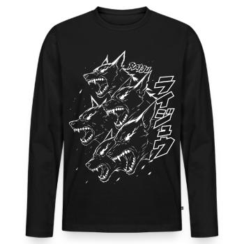 Démons Meute de Loups Monstre Tonnerre - T-shirt manches longues Premium bio Homme - noir - Devant - Nico (187cm)