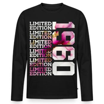 ÉDITION LIMITÉE 1960 - 66 ANS - 66E ANNIVERSAIRE - T-shirt manches longues Premium bio Homme - noir - Devant - Nico (187cm)