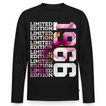 ÉDITION LIMITÉE 1966 - 60 ANS - 60E ANNIVERSAIRE - T-shirt manches longues Premium bio Homme - noir - Devant - Nico (187cm)