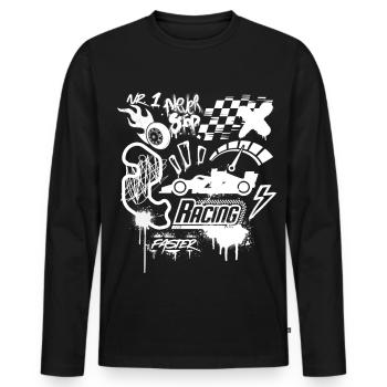 Never Stop Racing - T-shirt manches longues Premium bio Homme - noir - Devant - Nico (187cm)