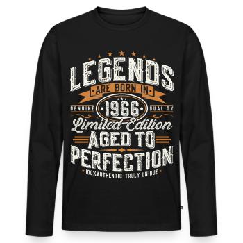 1966 Vintage Vintage Birthday Gift Retro - Men's Premium Organic Long Sleeve Shirt - black - Front - Nico (187cm)