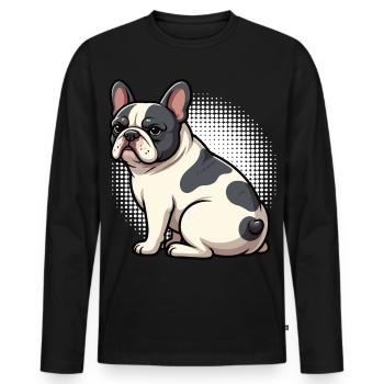 Bouledogue français Frenchie Propriétaire de Frenchie - T-shirt manches longues Premium bio Homme - noir - Devant - Nico (187cm)