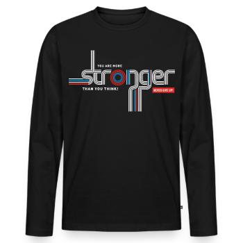 Typographie plus forte que vous ne le pensez - T-shirt manches longues Premium bio Homme - noir - Devant - Nico (187cm)