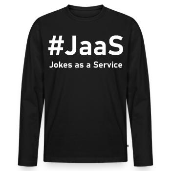 JaaS – Jokes as a Service | Funny IT saying - Men's Premium Organic Long Sleeve Shirt - black - Front - Nico (187cm)