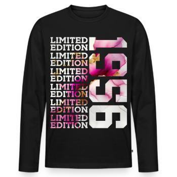 ÉDITION LIMITÉE 1956 - 70 ANS - 70E ANNIVERSAIRE - T-shirt manches longues Premium bio Homme - noir - Devant - Nico (187cm)