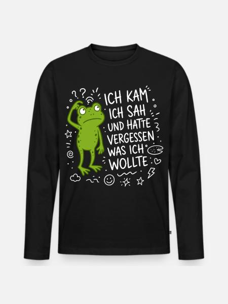 Ich kam ich sah und hatte vergessen was ich wollte - Männer Premium Bio Langarmshirt - Schwarz