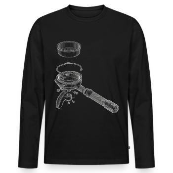 Anatomie des Espressos - Männer Premium Bio Langarmshirt - Schwarz - Vorne - Nico (187cm)
