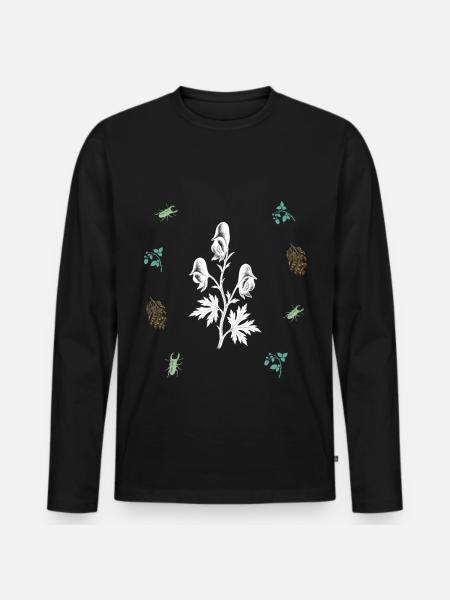 Giftpflanzenring – Botanische Kunst - Männer Premium Bio Langarmshirt - Schwarz