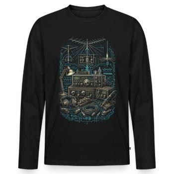 Amateurfunk Amateurfunker - Männer Premium Bio Langarmshirt - Schwarz - Vorne - Nico (187cm)