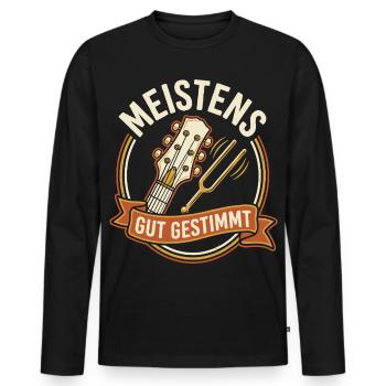 Gitarre Meistens Gut Gestimmt - Musiker Spruch - Männer Premium Bio Langarmshirt - Schwarz - Vorne - Nico (187cm)