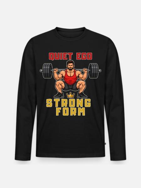 Stille Ego-starke Form - Männer Premium Bio Langarmshirt - Schwarz