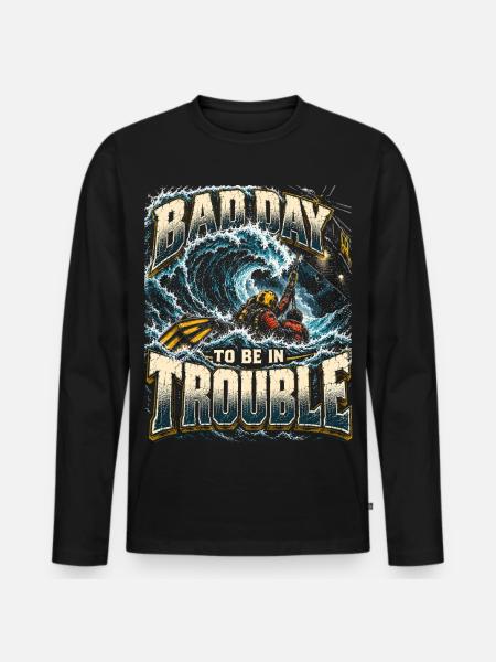 Rettungsschwimmer Wasserrettung - Männer Premium Bio Langarmshirt - Schwarz