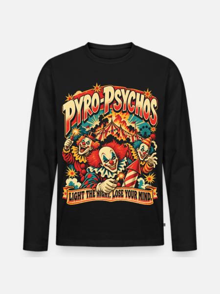 Pyro Clowns - Männer Premium Bio Langarmshirt - Schwarz