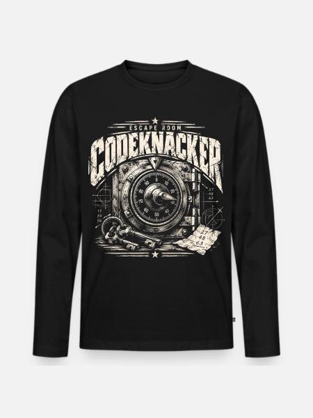 Escape Room Codeknacker - Männer Premium Bio Langarmshirt - Schwarz