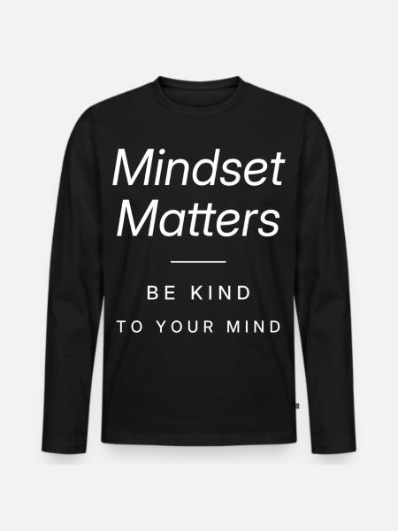 Mindset Matters - Männer Premium Bio Langarmshirt - Schwarz
