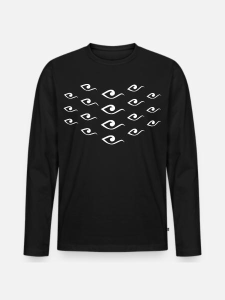 Natürlicher Fluss - Männer Premium Bio Langarmshirt - Schwarz
