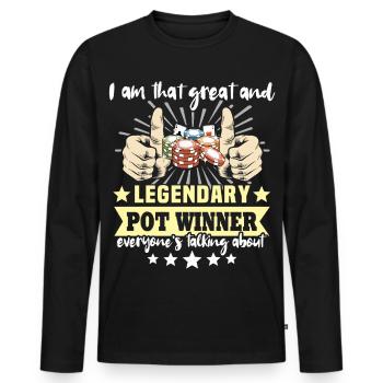 Poker Pokerspieler - Männer Premium Bio Langarmshirt - Schwarz - Vorne - Nico (187cm)
