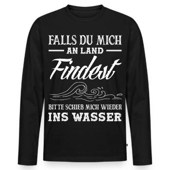 Schwimmsport Schwimmer Spruch Geschenk - Männer Premium Bio Langarmshirt - Schwarz - Vorne - Nico (187cm)