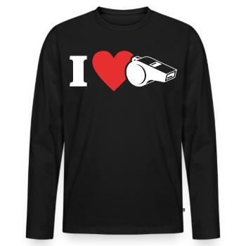 Lifeguards Love Lifeguard Swimmers - Men's Premium Organic Long Sleeve Shirt - black - Front - Nico (187cm)