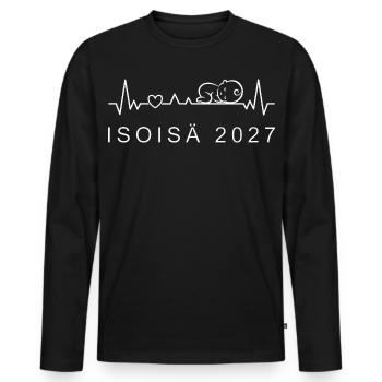 Opa 2027 Herzschlag Schwangerschaft Finnisch - Männer Premium Bio Langarmshirt - Schwarz - Vorne - Nico (187cm)