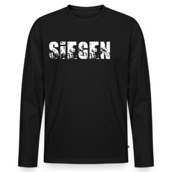 Siegen - Männer Premium Bio Langarmshirt - Schwarz - Vorne - Nico (187cm)