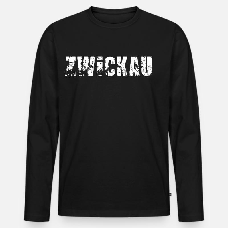 Zwickau - Männer Premium Bio Langarmshirt - Schwarz