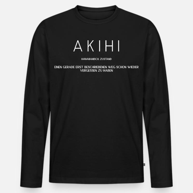 Akihi w - Männer Premium Bio Langarmshirt - Schwarz