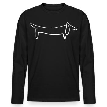 dog - Men's Premium Organic Long Sleeve Shirt - black - Front - Nico (187cm)