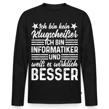 Informatiker - Männer Premium Bio Langarmshirt - Schwarz - Vorne - Nico (187cm)