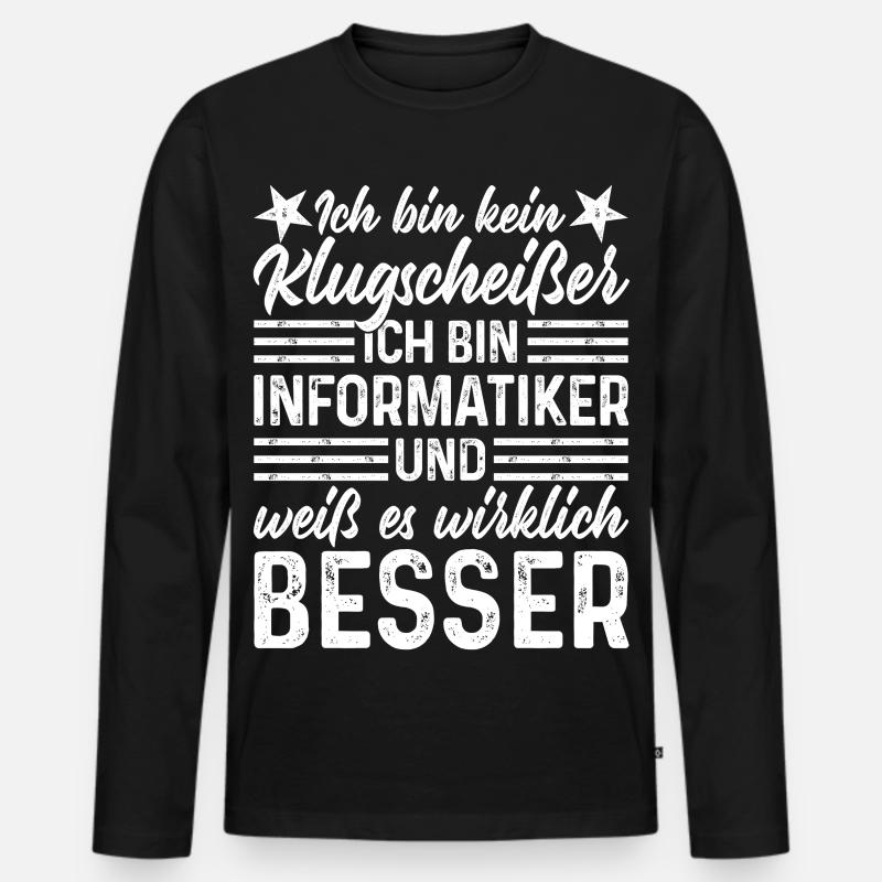 Informatiker - Männer Premium Bio Langarmshirt - Schwarz