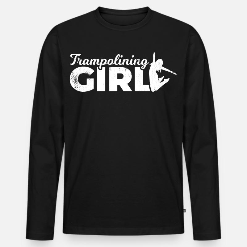 Trampolinspringerin - Männer Premium Bio Langarmshirt - Schwarz