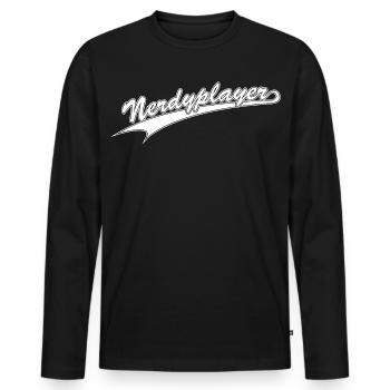 NERDY pour toujours - Nerdyplayer - T-shirt manches longues Premium bio Homme - noir - Devant - Nico (187cm)