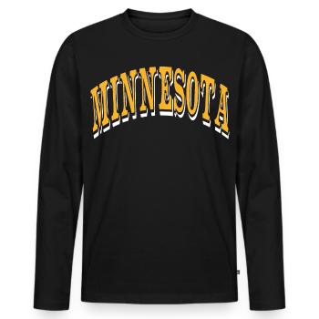 Minnesota - T-shirt manches longues Premium bio Homme - noir - Devant - Nico (187cm)
