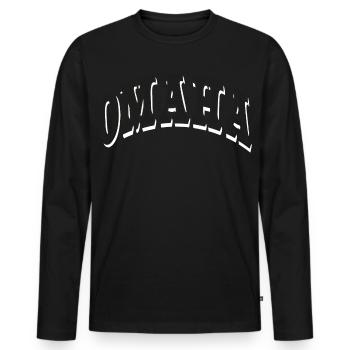 Omaha - T-shirt manches longues Premium bio Homme - noir - Devant - Nico (187cm)