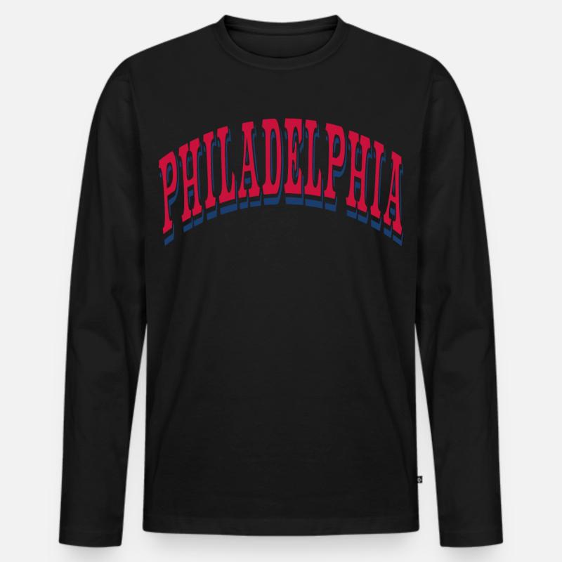 Philadelphia - Männer Premium Bio Langarmshirt - Schwarz