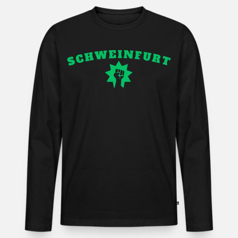 Schweinfurt - Männer Premium Bio Langarmshirt - Schwarz