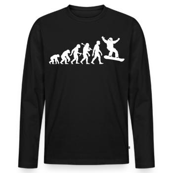 Snowboarder Evolution pour le plaisir du snowboard - T-shirt manches longues Premium bio Homme - noir - Devant - Nico (187cm)