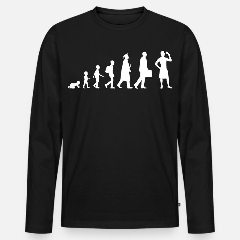 Eiscreme Evolution - Männer Premium Bio Langarmshirt - Schwarz