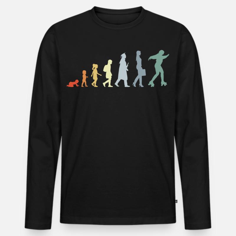 Roller Skater Evolution - Männer Premium Bio Langarmshirt - Schwarz