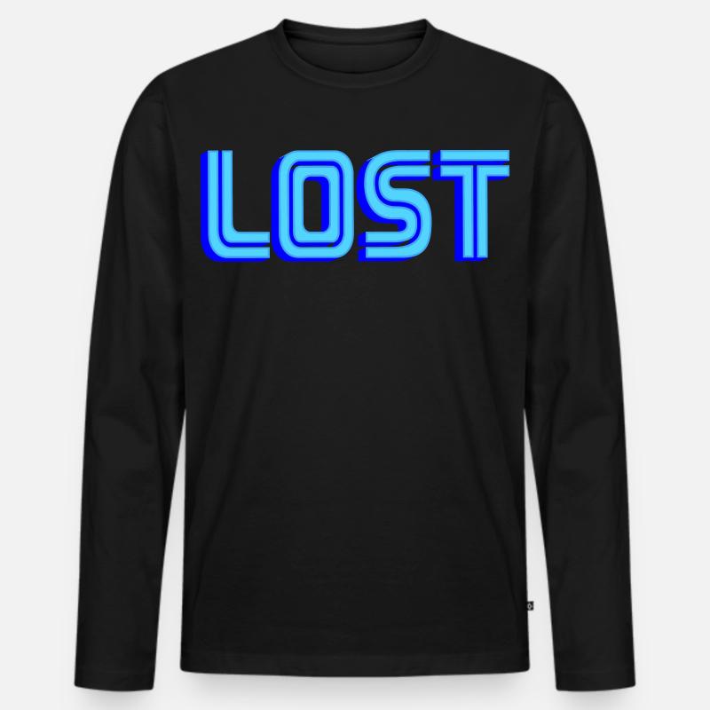 LOST | Farben änderbar - Männer Premium Bio Langarmshirt - Schwarz